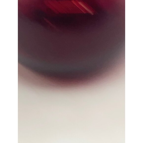 anchor hocking ruby red glass vase clear fluted ring 6.25x3" READ - Picture 3 of 8